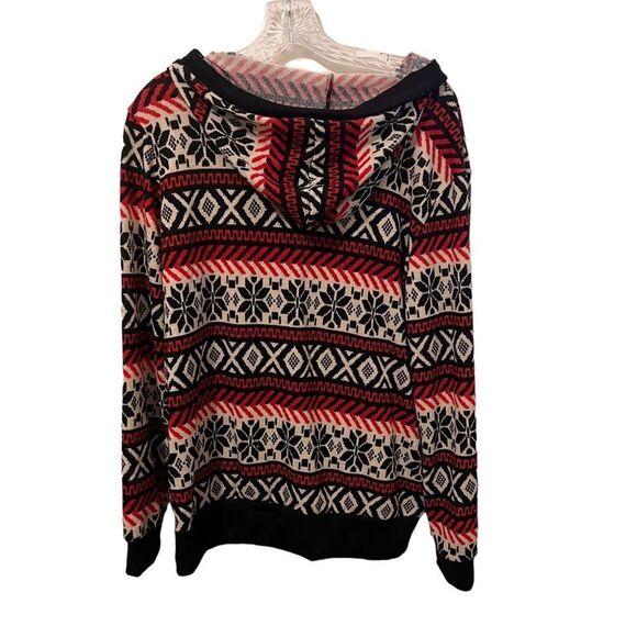 Bubble B Snowflake Pattern Hoodie size 2XL Red, Black, Cream - Picture 3 of 8